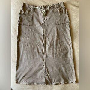 The Blues Beige Denim Pencil Skirt Button Accent Pockets Knee Length Size 16